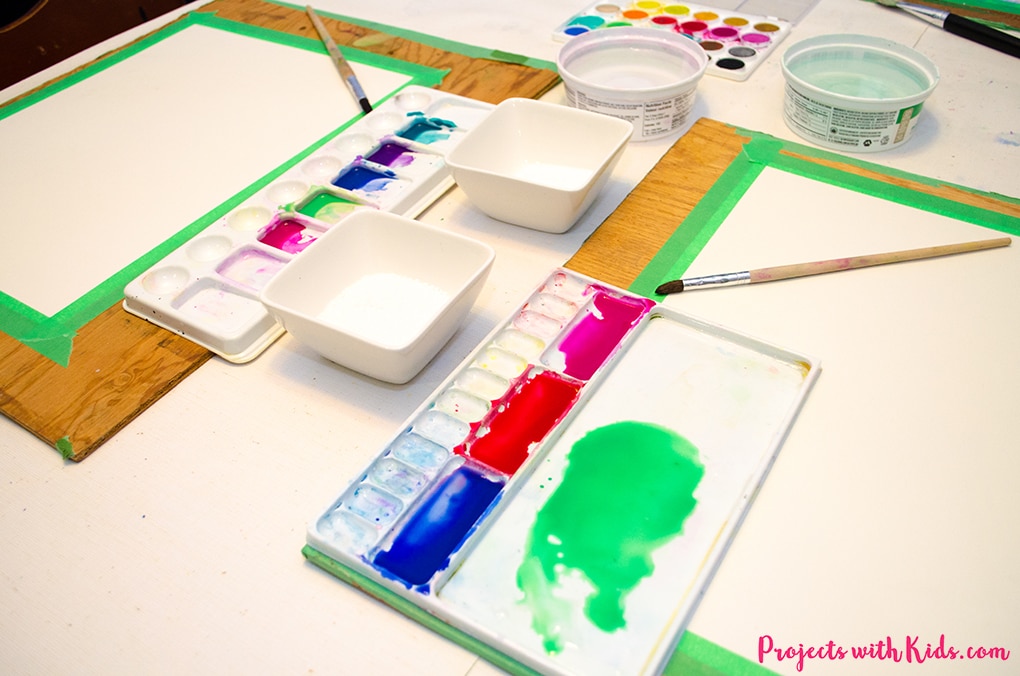 Create a beautiful northern lights watercolor painting using easy techniques that kids will love experimenting and having fun with! 
