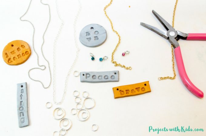 How to Make Stamped Polymer Clay Necklaces for Kids - Projects with Kids