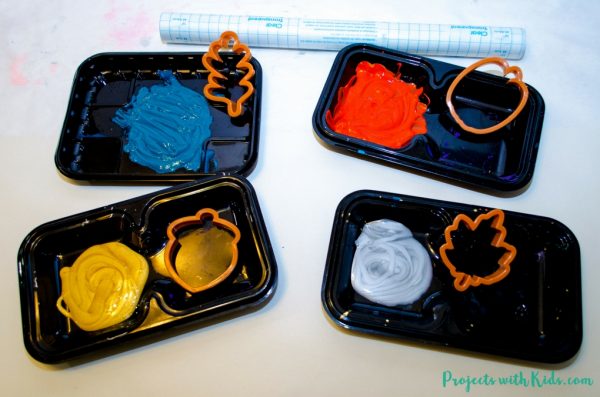 Cookie Cutter Process Art Made into Fall Placemats - Projects with Kids