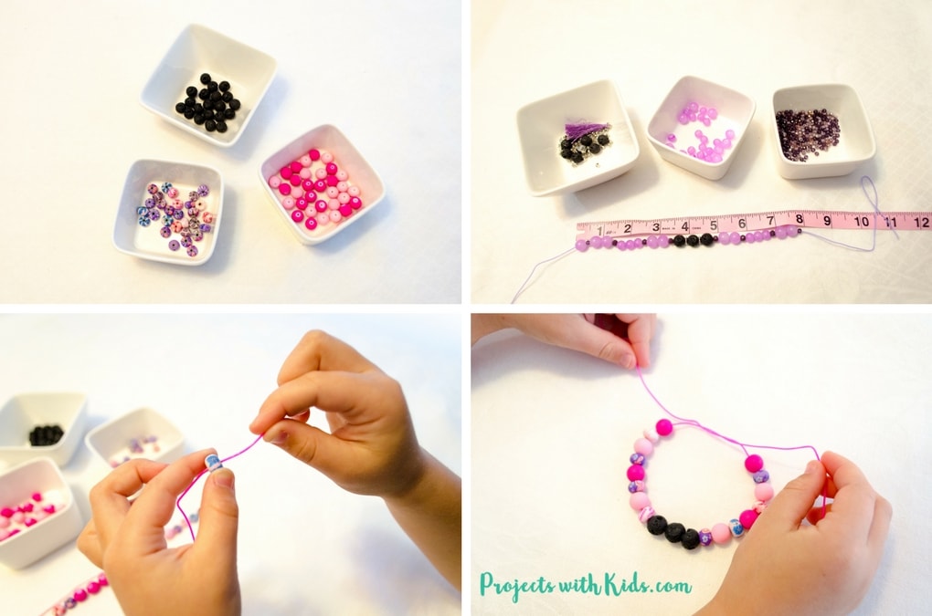 These lava bead diffuser jewelry sets make the perfect handmade gift for any occasion! So easy to make and customize with someone's favorite color and essential oils, kids will love helping to make these for someone special. Plus you can gift wrap them in the most adorable free printable gift pouches! I've included 4 designs to choose from. #projectswithkids #diffuserjewelry #HandmadeHolidays