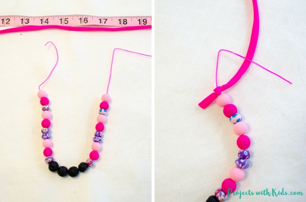 These lava bead diffuser jewelry sets make the perfect handmade gift for any occasion! So easy to make and customize with someone's favorite color and essential oils, kids will love helping to make these for someone special. Plus you can gift wrap them in the most adorable free printable gift pouches! I've included 4 designs to choose from. #projectswithkids #diffuserjewelry #HandmadeHolidays