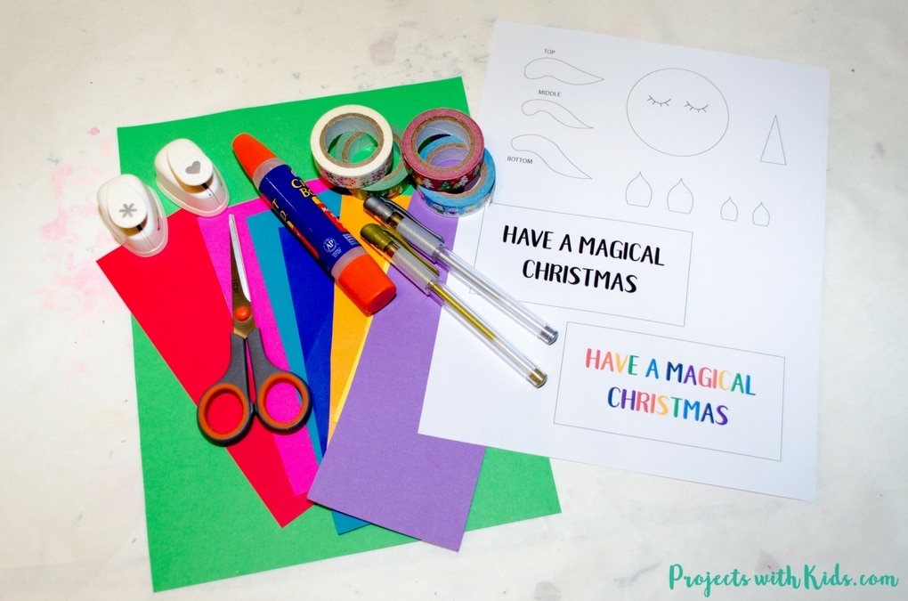 Spread some holiday magic this season with these adorable and colorful unicorn Christmas cards! Kids will love making and giving them to their friends and family this Christmas. Free printable template included.