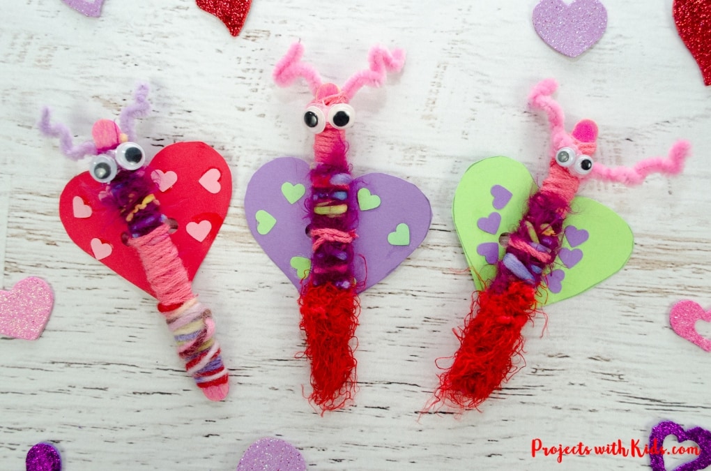 Popsicle stick love bugs make the cutest Valentine's Day craft for kids! This is a simple easy prep activity that also makes a great fine motor craft for preschoolers. Kids will love making and playing with their adorable love bug creations!