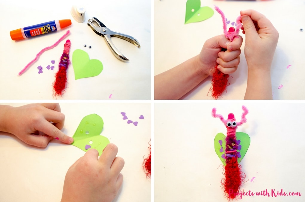Popsicle stick love bugs make the cutest Valentine's Day craft for kids of all ages! This is an easy activity to set up and also makes a great fine motor skills craft for preschool aged kids. Kids will love making and playing with their adorable love bug creations!