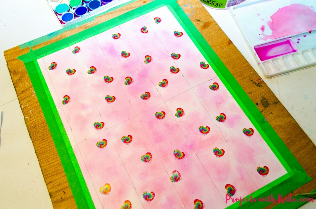 Kids can try out this unique watercolor technique and make beautiful and colorful Valentine's bookmarks for their friends. A great non-candy Valentine's Day art project! 