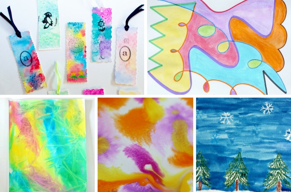These watercolor painting ideas will inspire you and your kids to create and have fun! There are so many creative ideas for kids of all ages, you are sure to find one (or more!) that your kids will want to try. Click through to find ideas for kids of all ages, process art ideas, easy watercolor projects for preschoolers and beautiful holiday and seasonal watercolor projects. 