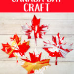 Kids of all ages will have tons of fun spin painting and making cool patterns with this Canada Day craft. An easy project for preschool kids to make on their own and an awesome process art project for kids of all ages! Click through to get your free maple leaf template. #artprojectsforkids #canadaday #spinpainting #preschool #projectswithkids