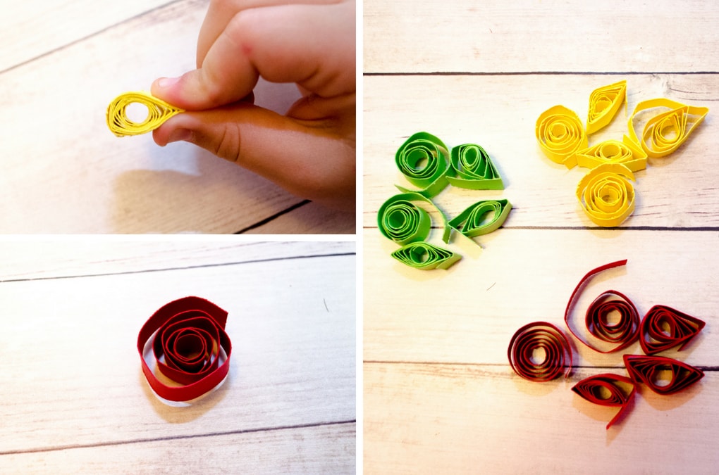 Celebrate fall with this easy paper quilling apple craft! No special tools are needed, making it a perfect craft for kids to learn this fun technique. Kids will love learning and creating with this unique paper craft. 