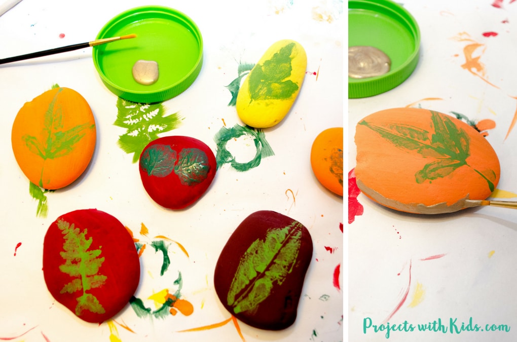 This leaf printing art project is a gorgeous fall craft that kids will love making! An easy painted rock idea that would make a great addition to your fall decor this holiday season. 