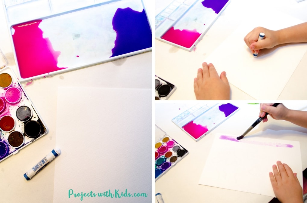 Kids will love watching their ghost pictures appear when they use this easy watercolor resist technique. A fun and simple Halloween craft for kids who want to make a non-scary Halloween project. 