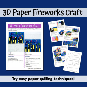 PDF of fireworks paper craft for kids to make.