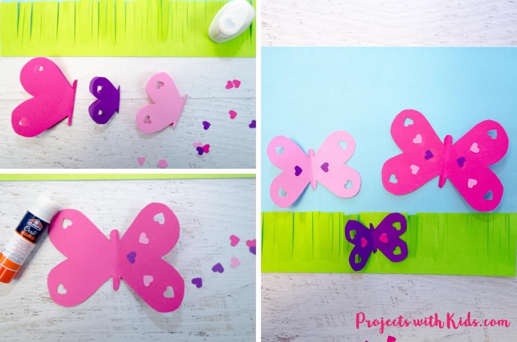 Make a beautiful 3D butterfly paper craft that is perfect for Valentine's Day, Mother's Day and spring. A great craft to work on scissor skills. Free templates included. 