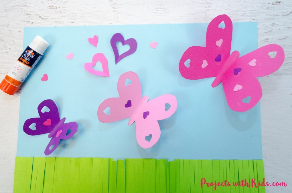 Make a beautiful 3D butterfly paper craft that is perfect for Valentine's Day, Mother's Day and spring. A great craft to work on scissor skills. Free templates included. 