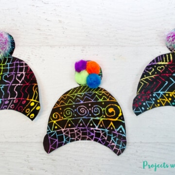 Brighten up your cold winter days with this colorful winter hat craft. Kids will love using scratch art to create their own unique designs. Free template included.