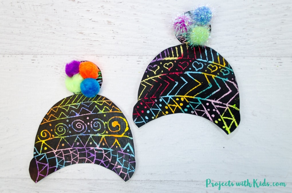 Brighten up your cold winter days with this colorful winter hat craft. Kids will love using scratch art to create their own unique designs. Free template included. 