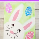 This easter bunny painting is absolutely adorable and so fun for kids to make! Two different bunny printables available to make this Easter craft easy for kids of all ages. #eastercrafts #bunnycrafts #kidsart #projectswithkids