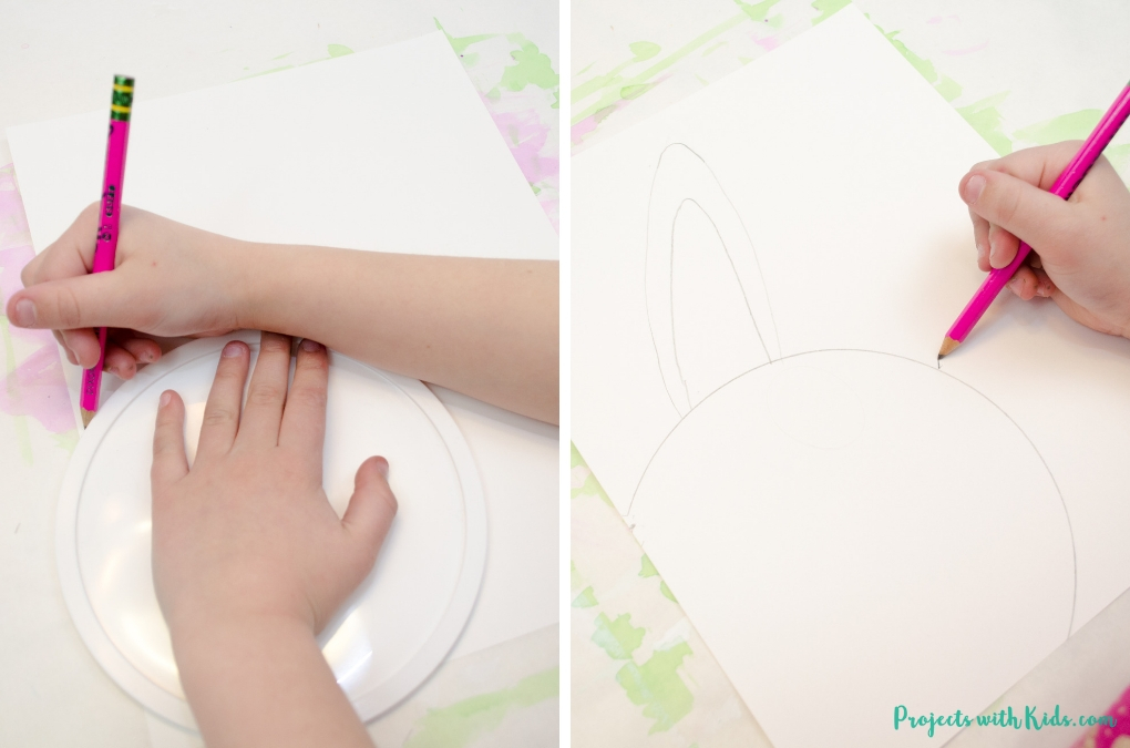 This easter bunny painting is absolutely adorable and so fun for kids to make! Two different bunny printables available to make this Easter craft easy for kids of all ages. 
