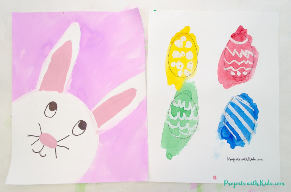 This easter bunny painting is absolutely adorable and so fun for kids to make! Two different bunny printables available to make this Easter craft easy for kids of all ages. 