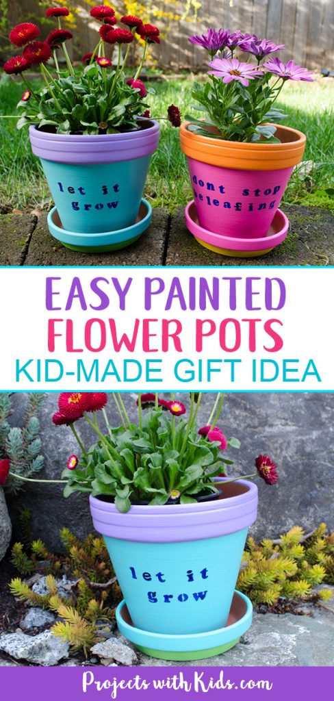 Easy DIY Painted Flower Pots for Kids to Make - Projects with Kids