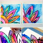 Kids will love creating this gorgeous watercolor flower painting! Use easy watercolor techniques to make this colorful art project that is perfect for spring or summer. #watercolorpainting #kidsart #springcrafts #projectswithkids