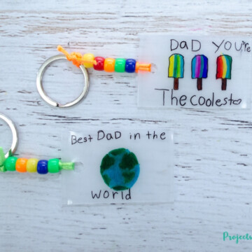 Father's day keychains made with shrinky dinks