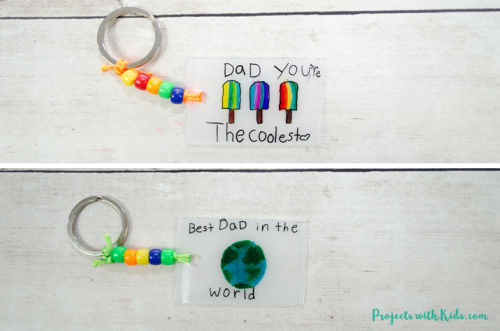 Image of the finished Father's Day keychains