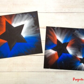 Red, white and blue stars 4th of July pastel art