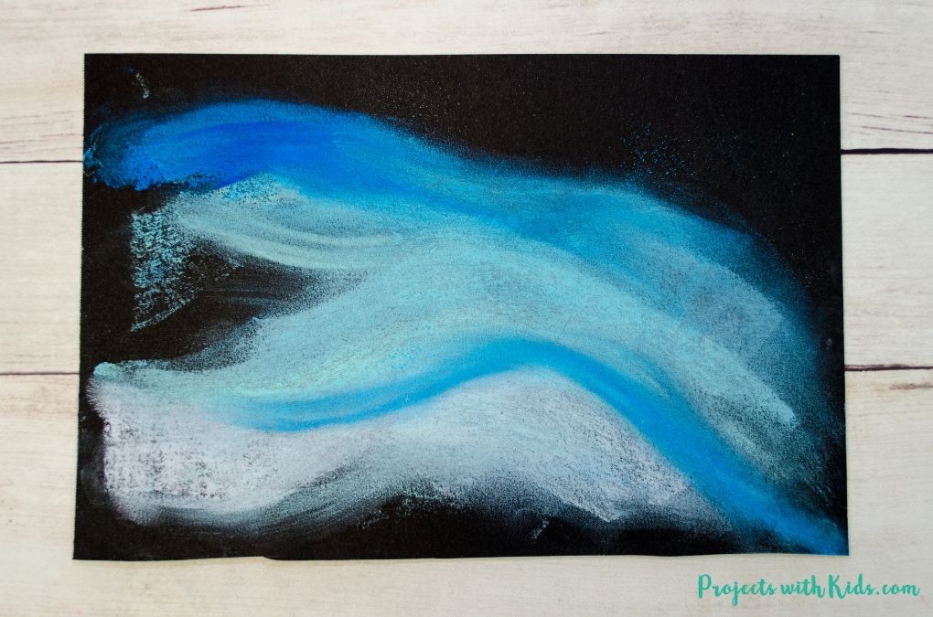 Finished sample of a chalk pastel blending technique using the flat edge of a pastel.