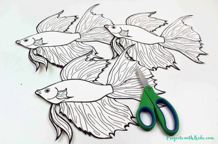 Easy Watercolor Fish Craft with Free Printable Template - Projects with ...