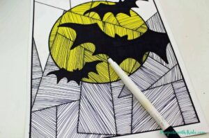 Easy Bat Art Project with Printable - Projects with Kids