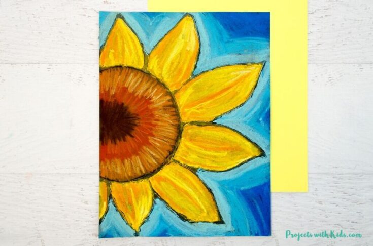 Beautiful Chalk Pastel Sunflowers Art Project For Kids