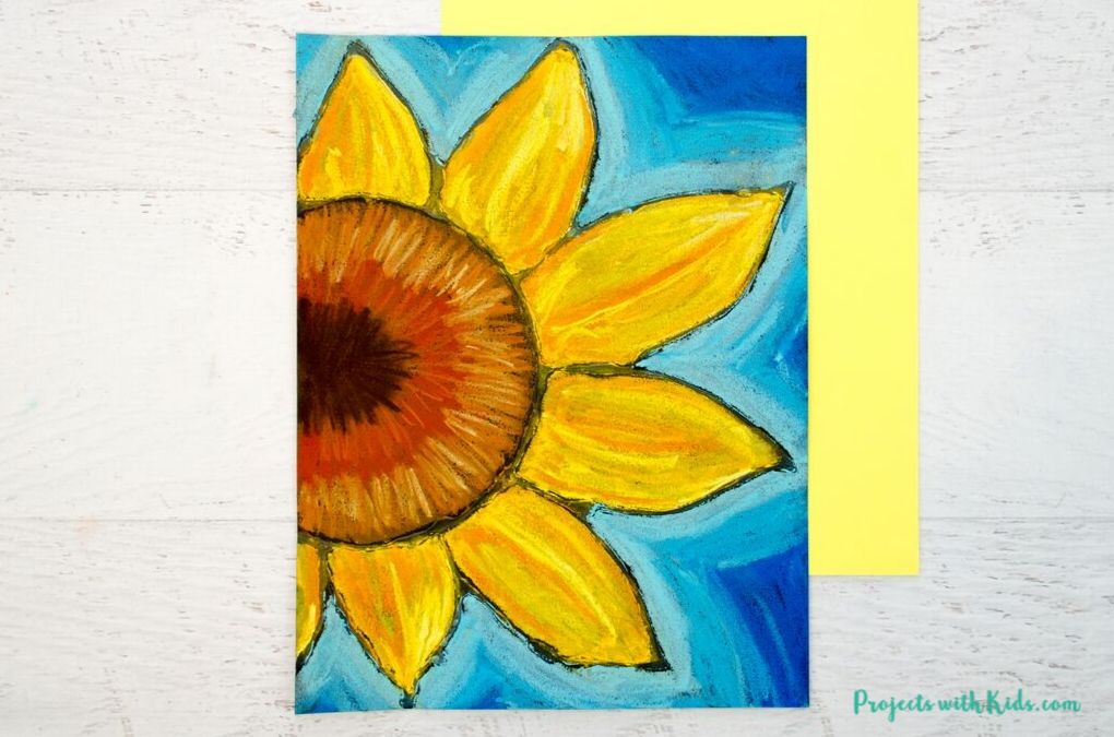 Beautiful Chalk Pastel Sunflowers - Art Project for Kids