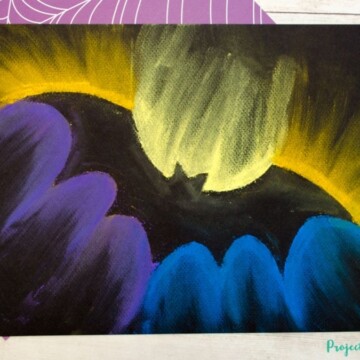 Bat chalk pastel art on black paper