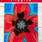 Chalk pastel poppies art project for kids