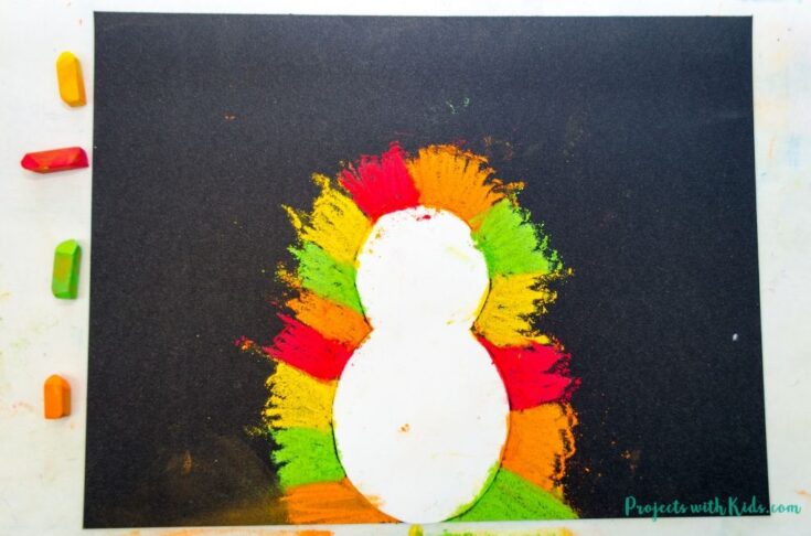 Colorful Chalk Pastel Turkey Craft for Kids - Projects with Kids