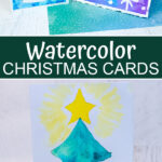 Easy watercolor Christmas cards using easy watercolor techniques.