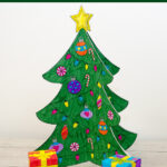 Christmas tree paper craft for pretend play