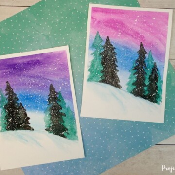 simple winter watercolor painting