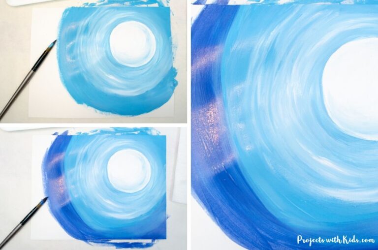Mixed Media Winter Art Project for Kids - Projects with Kids