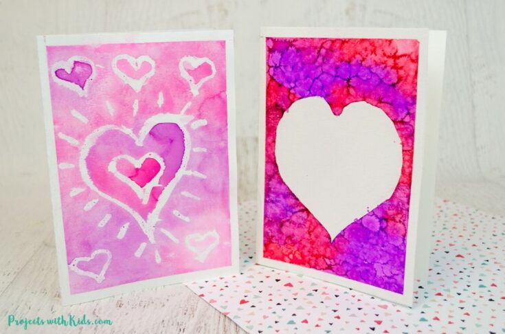 watercolor valentine cards for kids to make