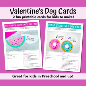 Valentine's Day printable card crafts for elementary kids to make. 