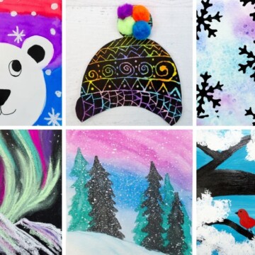 Collection of winter art for kids