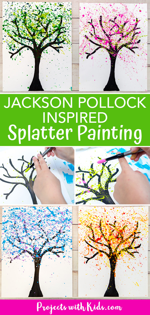Jackson Pollock inspired splatter painting