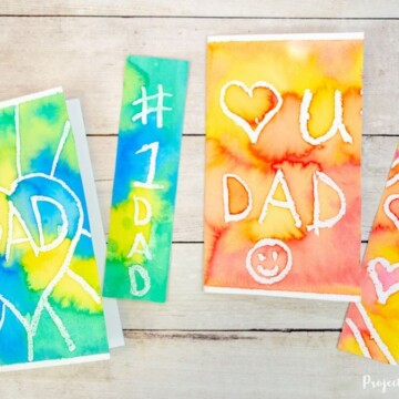 Father's Day watercolor bookmark and card craft and gift idea.