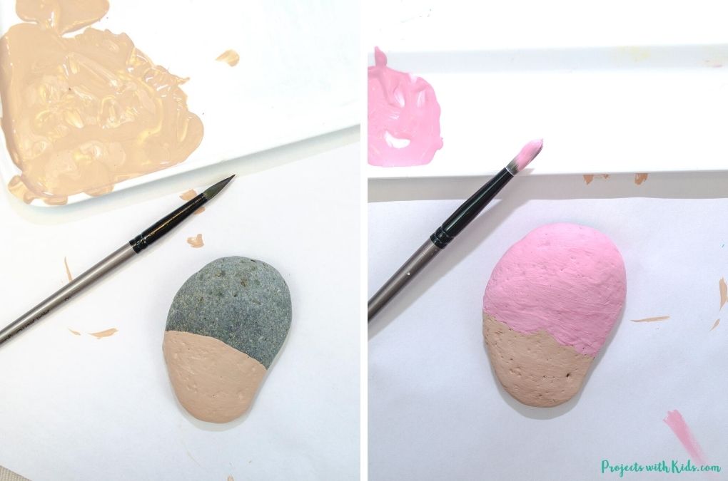 Painting on rocks with acrylic paint