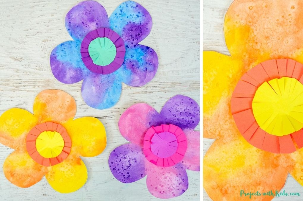 Easy watercolor flowers for kids to make
