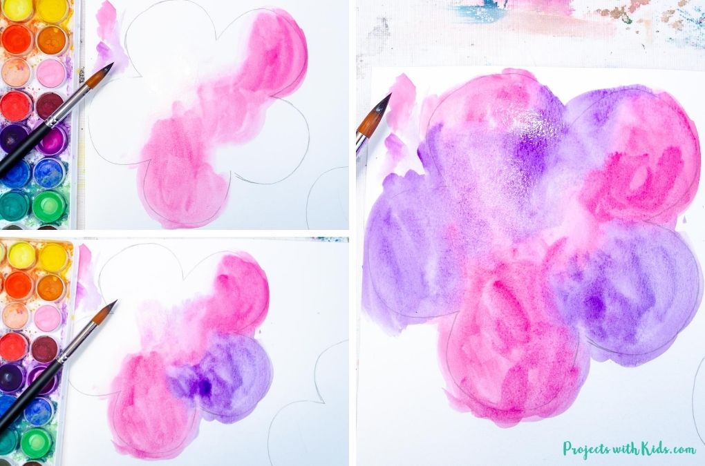 Easy Watercolor Flowers for Kids to Make - Projects with Kids