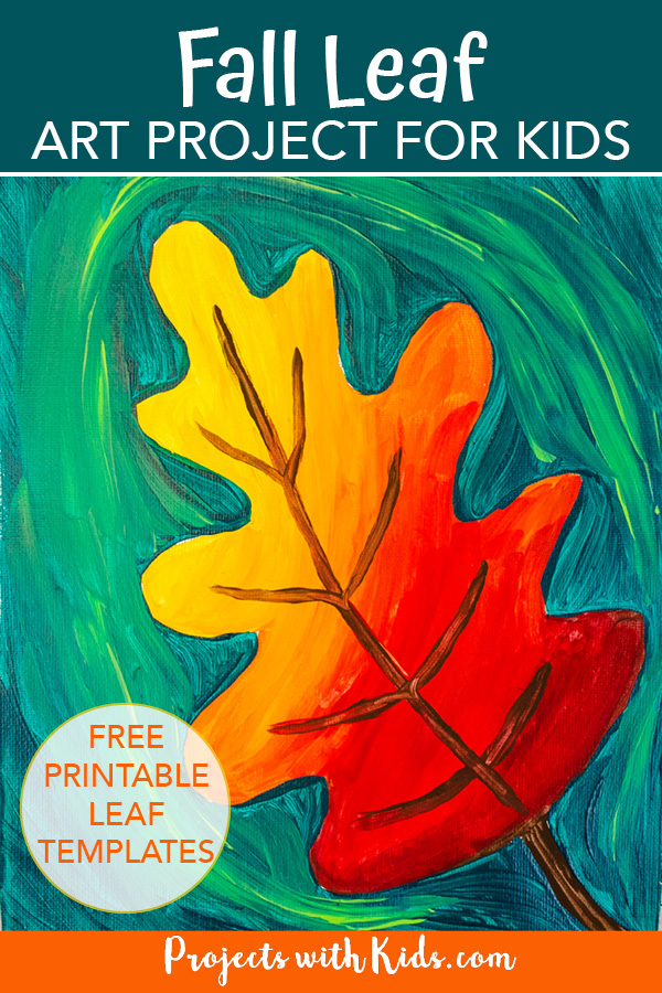 Acrylic fall leaf painting idea for kids