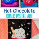 Hot chocolate chalk pastel art project for kids to make.
