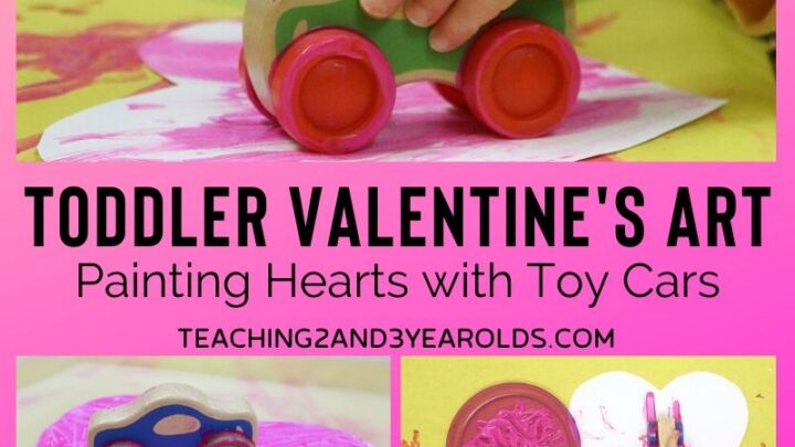 Image for Valentine’s Day Art for Toddlers (Painting Hearts with Cars)